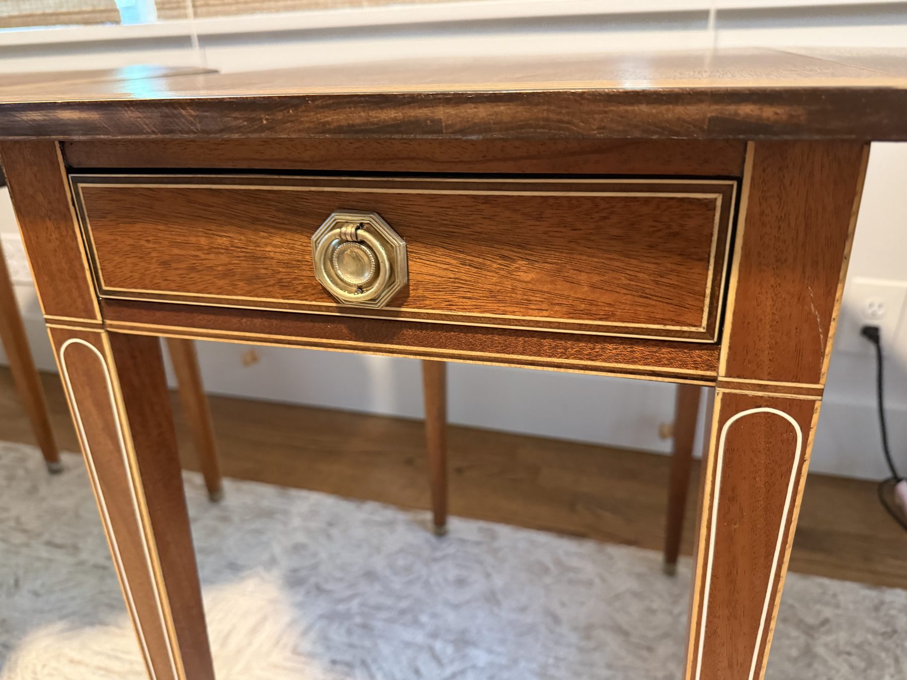 Refinished Baker Furniture drop-leaf table
